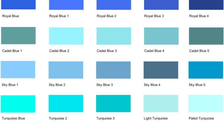 750x410 Different Shades Of Blue A List With Color Names And Codes