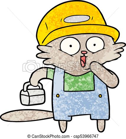 427x470 Cartoon Cat Builder Stopping For Lunch