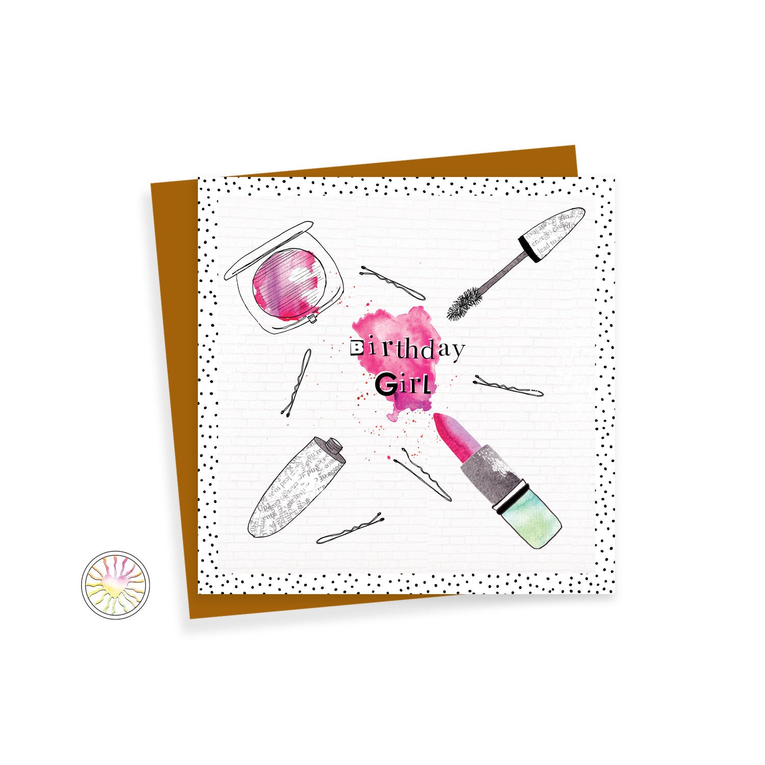 1500x1500 watercolour makeup greeting card beauty glamour birthday etsy