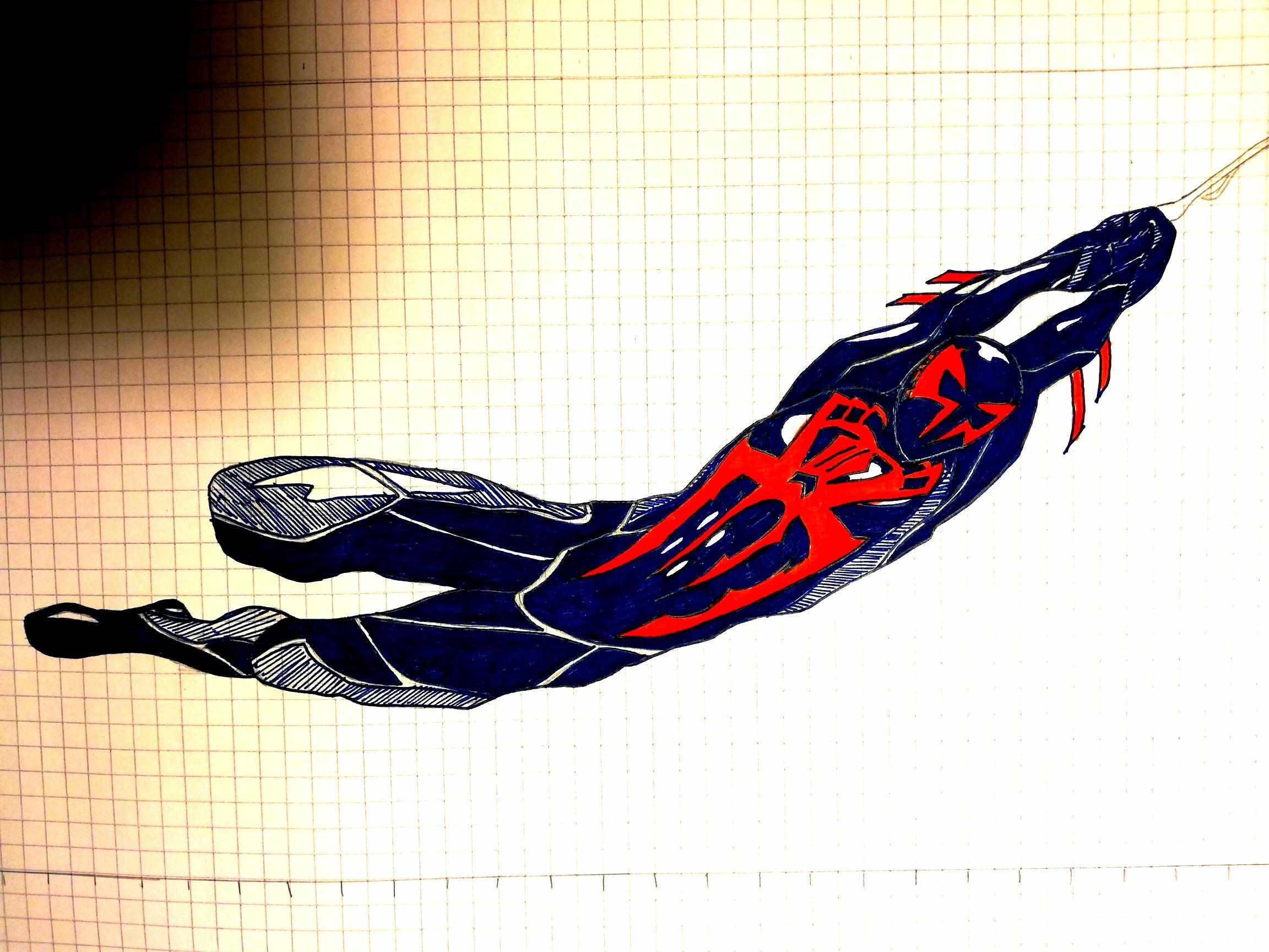 2304x1728 first time ever drawing spider man, from a screenshot i took