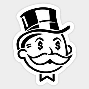 300x300 Mr Monopoly Man Game Moneybag Vinyl Decal Wall Decal Room Phone