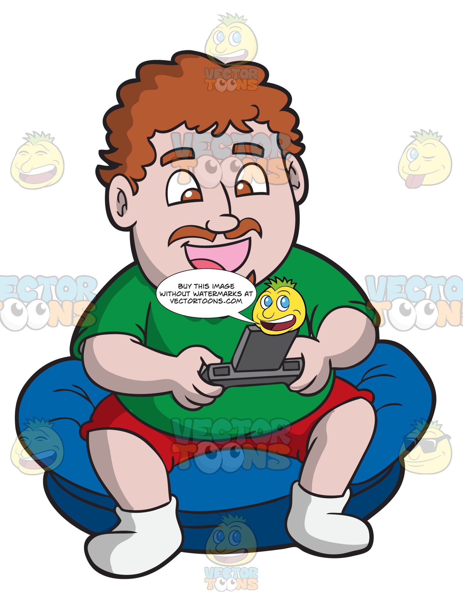 1533x2000 A Chubby Guy Playing A Video Game Clipart Cartoons