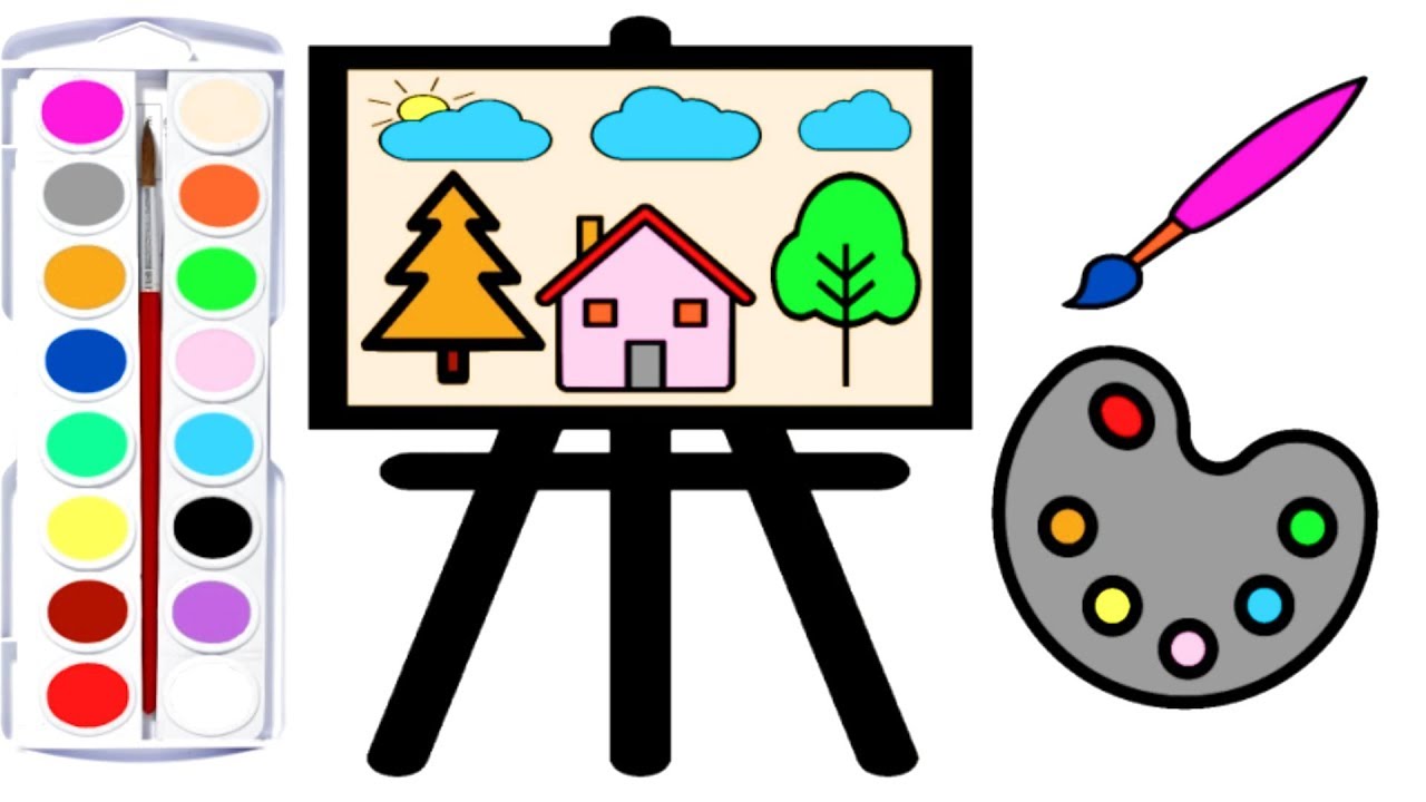 1280x720 Painting Materials For Children And Picture Drawing