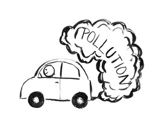 323x240 Black Brush And Ink Artistic Rough Hand Drawing Of Smoke Coming