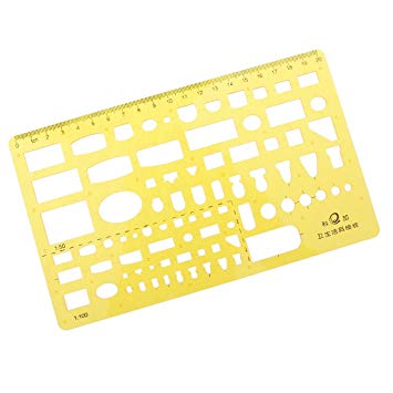 355x355 Baoblaze Yellow Plastic Drawing Template Drafting