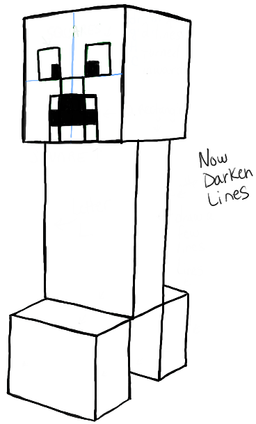 368x609 How To Draw A Minecraft Creeper In Easy Steps