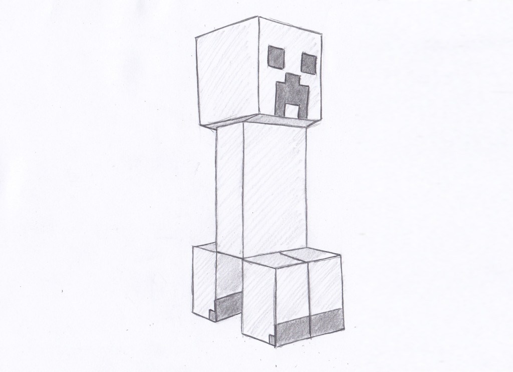 1024x743 Minecraft Creeper Drawing