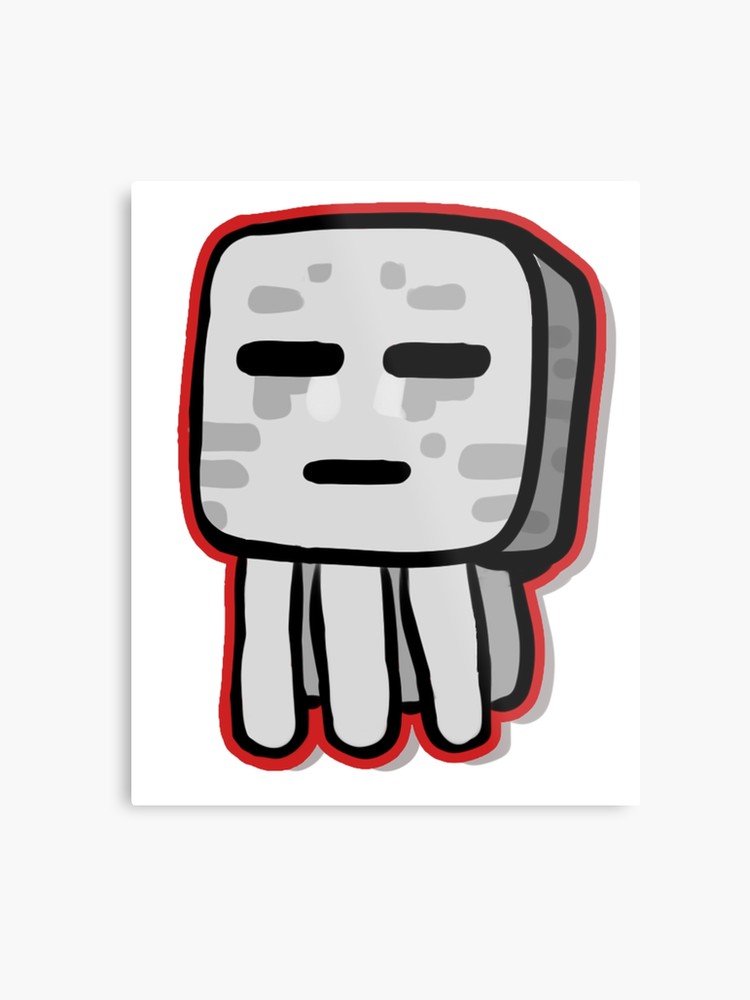 750x1000 Minecraft Ghast Drawing Metal Print