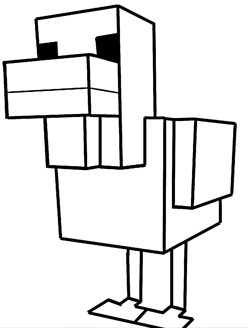 988x1309 Drawing Of Pollo Di Minecraft Coloring Page