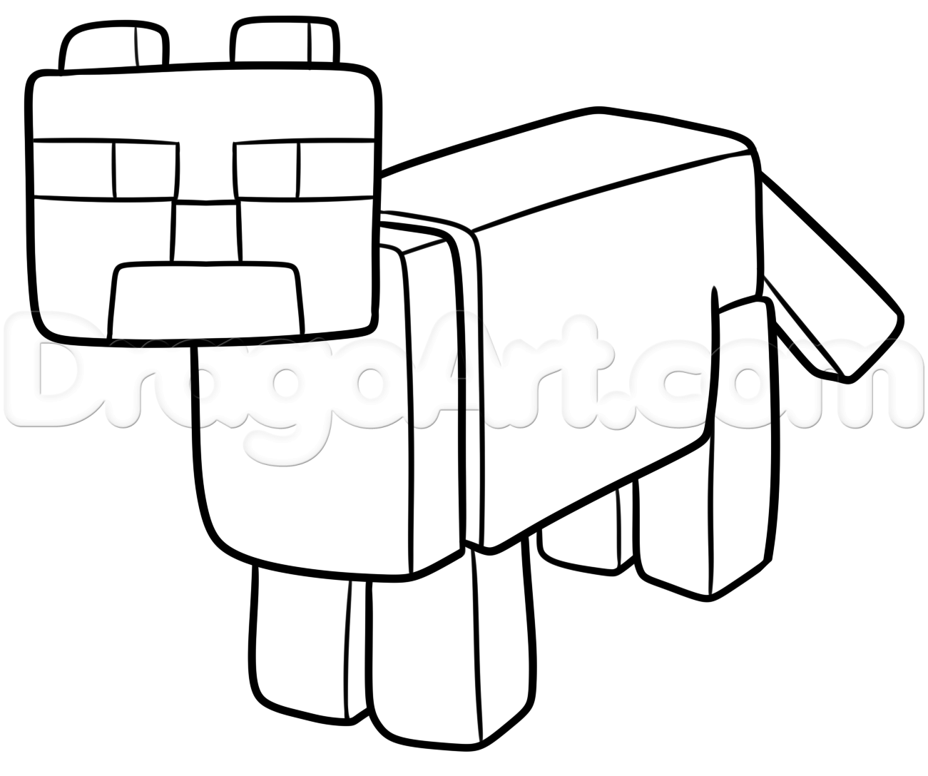 1301x1088 how to draw a minecraft ocelot, step