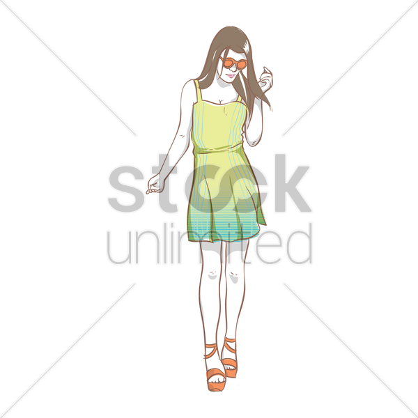 600x600 Fashion Model Posing Vector Image
