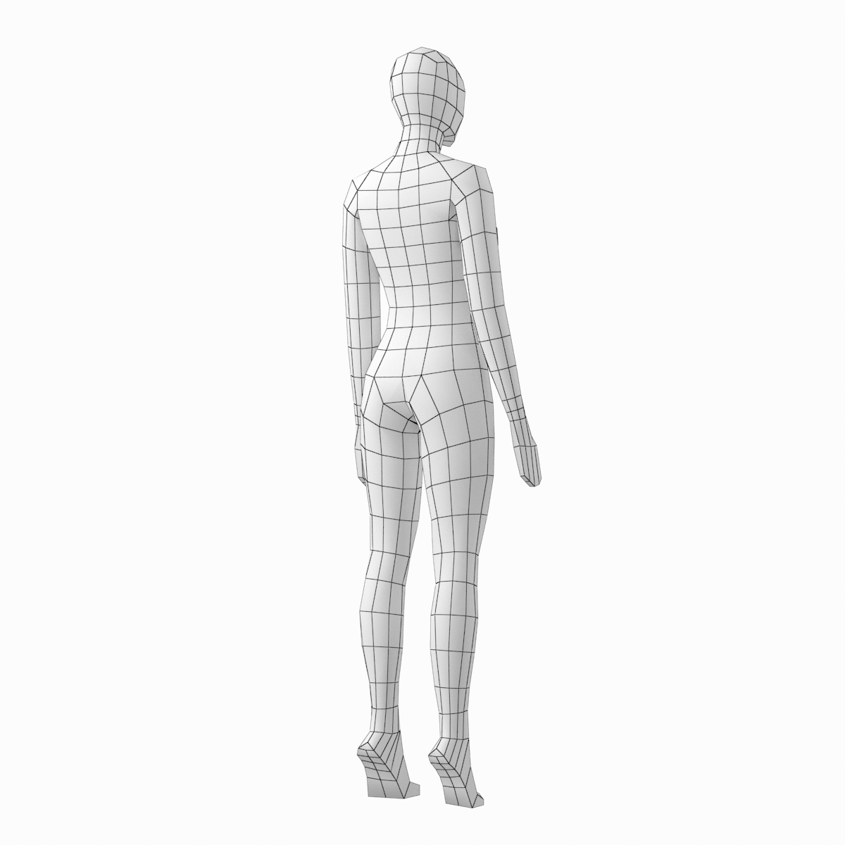1200x1200 female base mesh in modeling poses model