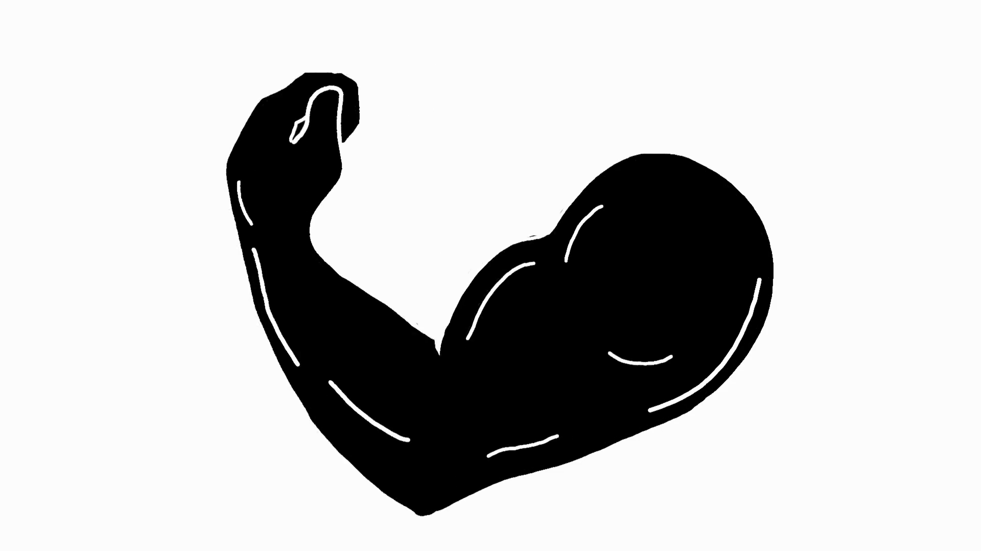1920x1080 Animation Motion Graphics Showing A Drawing Of A Muscular Arm