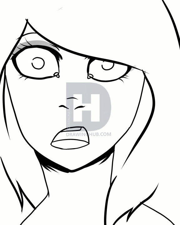 576x720 How To Draw A Surprised Face, Step