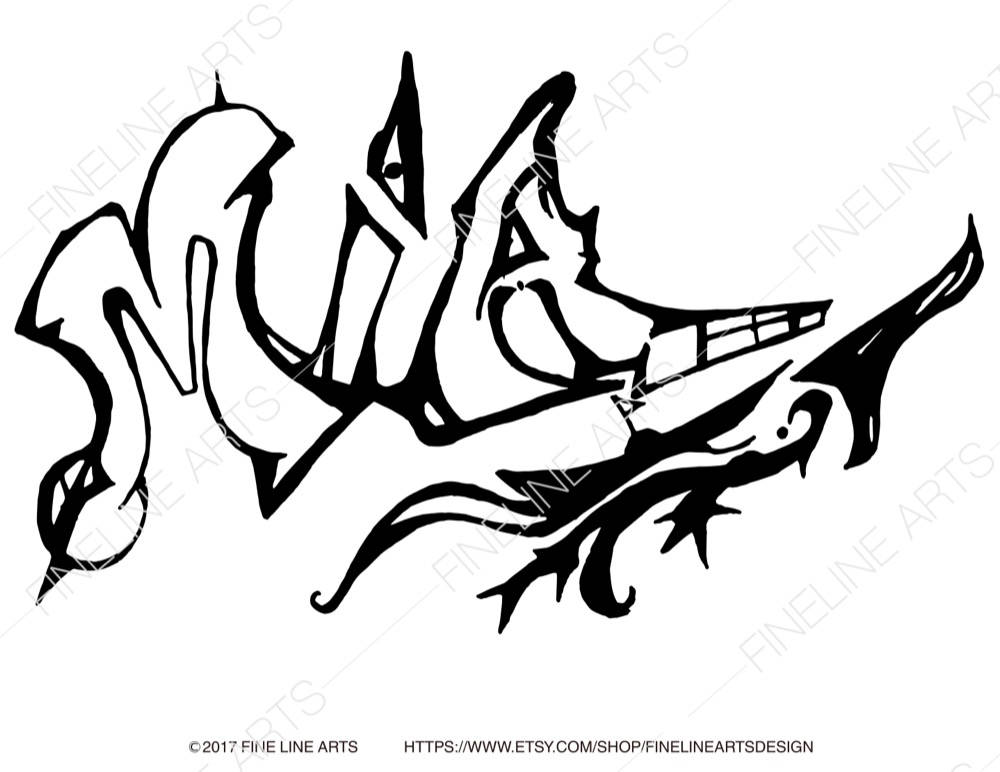 1000x772 Mia Coloring Book Pages Girls Baby Womens Names Personalized Etsy