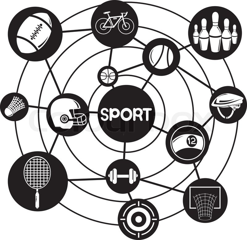 800x777 Sport, Connecting Network Diagram Stock Vector Colourbox
