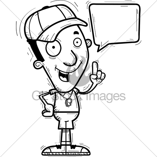 500x500 Cartoon Black Man Coach Talking Gl Stock Images