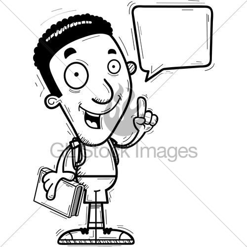 500x500 Cartoon Black Man Student Talking Gl Stock Images