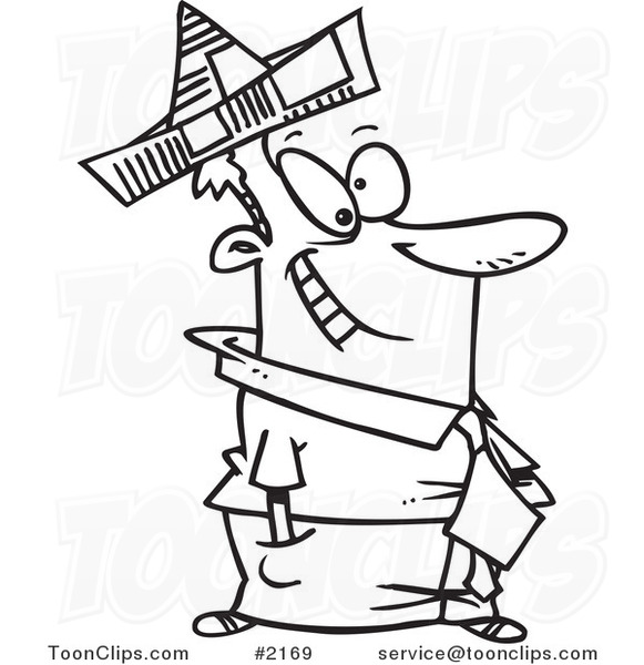 581x600 Cartoon Black And White Line Drawing Of A Business Man Wearing