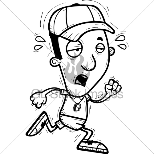 500x500 Exhausted Cartoon Black Man Coach Gl Stock Images