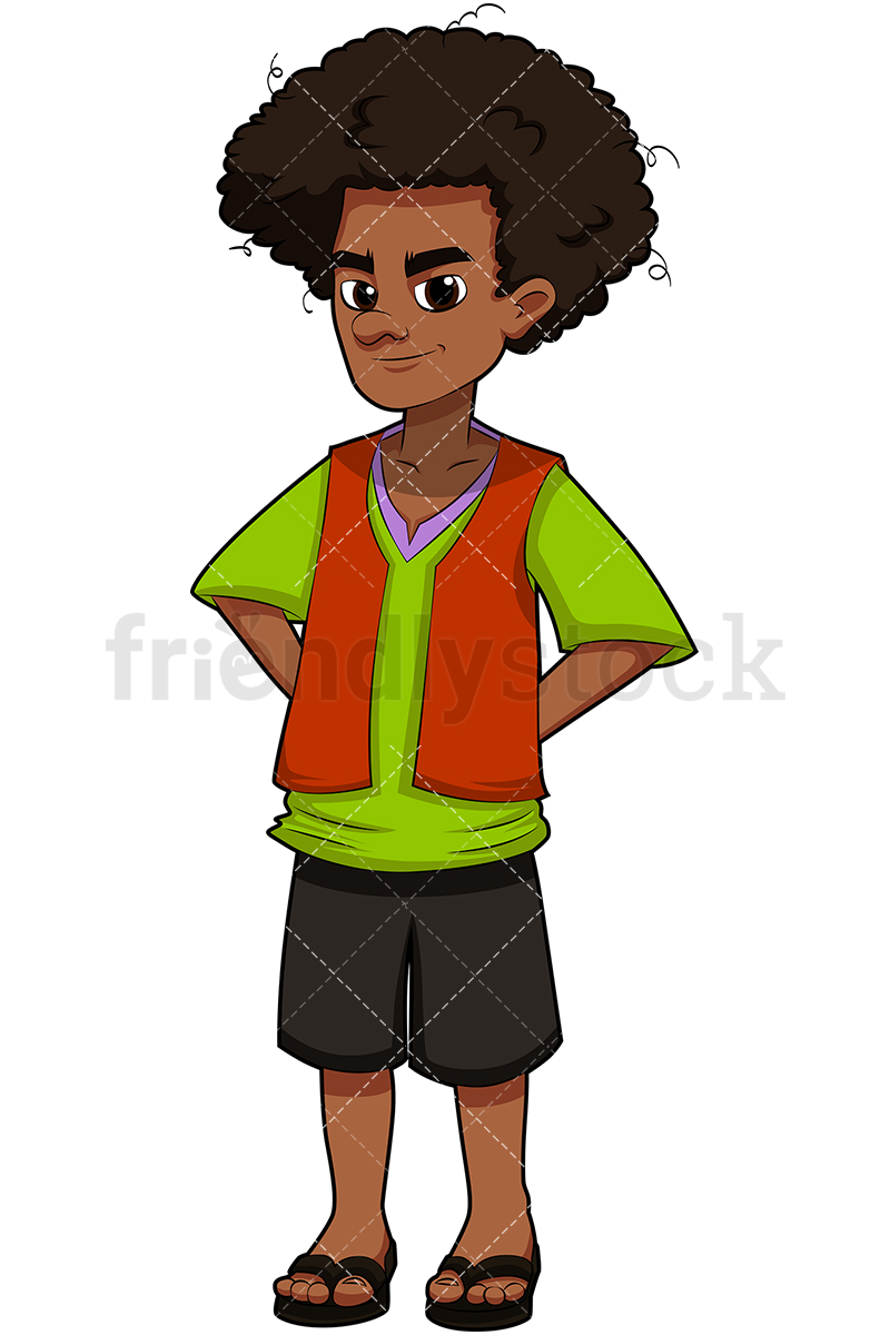 800x1200 Young Black Man With Afro Hair Cartoon Vector Clipart