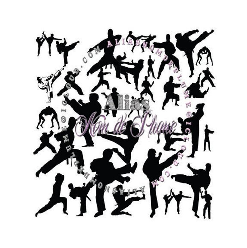 794x795 Karate Silhouette Png Dxf Cutting For Etsy