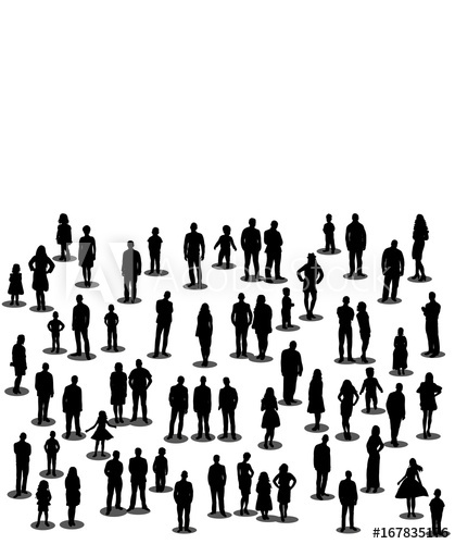 419x500 isolated people stand silhouette of a crowd of people