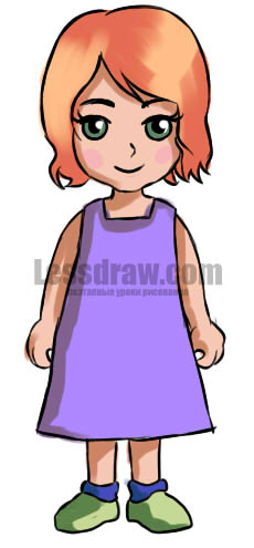 230x495 How To Draw A Girl In A Dress