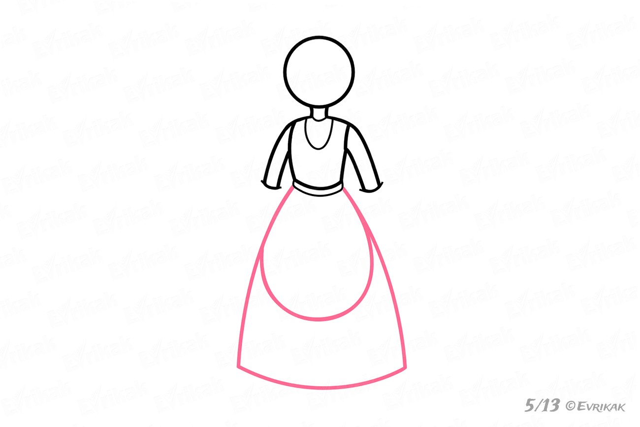 1300x867 How To Draw The Princess Cinderella From A Fairy Tale Step