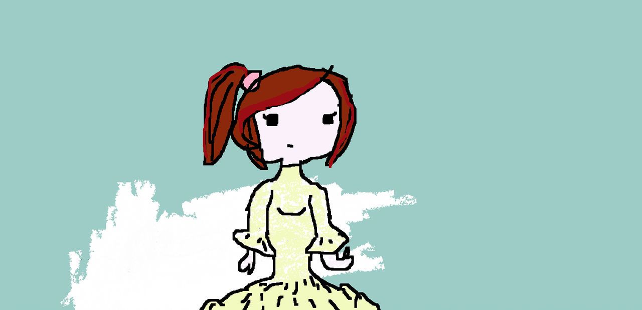 1280x620 Random Drawing On Paint Of A Girl In A Dress