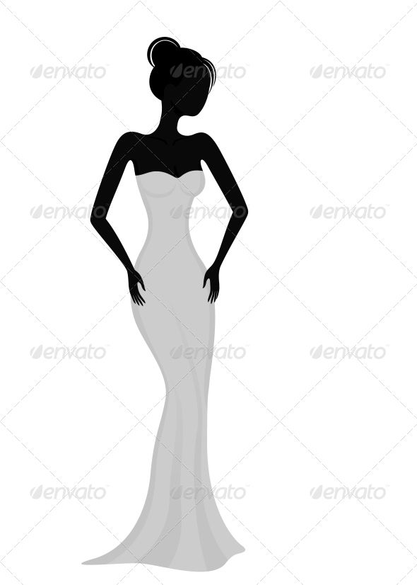 590x826 Silhouette Of A Girl In White Evening Dress Fonts Logos Icons