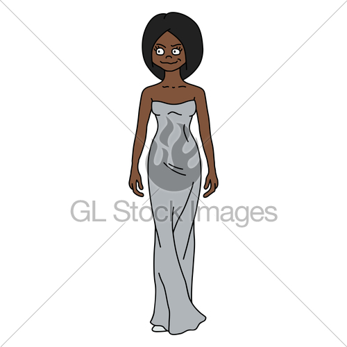 500x500 The Funny Black Woman In A Silver Dress Gl Stock Images
