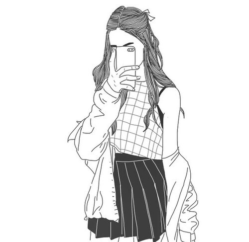 Drawing Of A Girl With Long Hair Tumblr | Free download on ClipArtMag