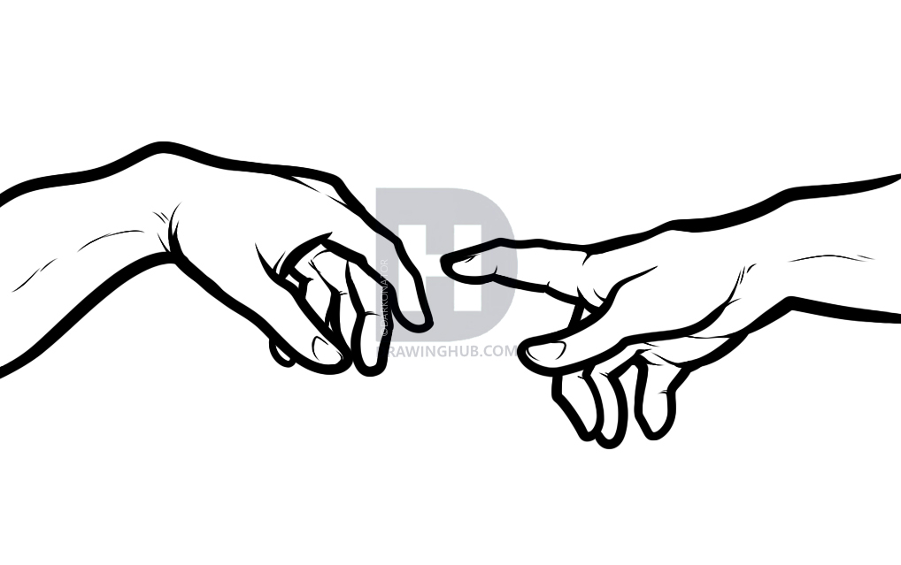 1018x639 how to draw the creation, creation of adam, step