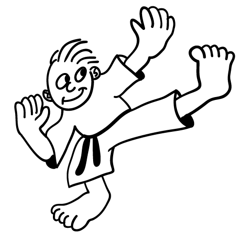 500x500 Copyright Free Cartoon Drawing Of Kid Self Defense