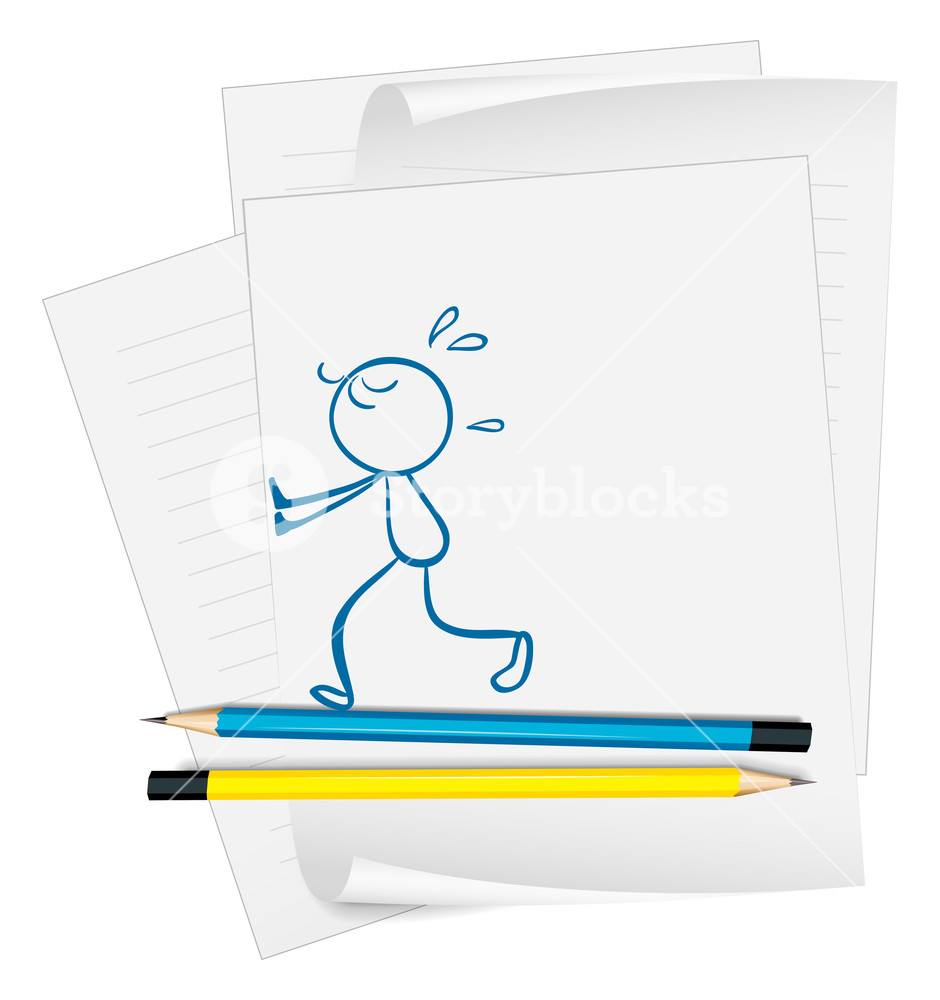 940x1000 Illustration Of A Paper With A Drawing Of A Tired Kid Pushing