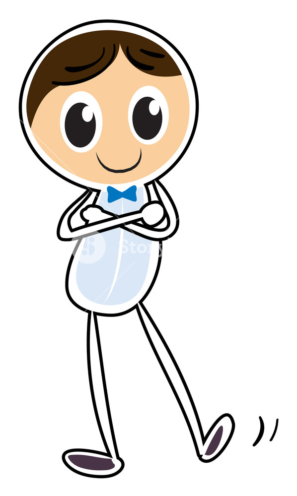 598x1000 Illustration Of A Man Standing Alone On A White Background Royalty