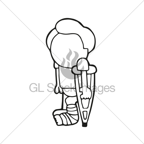 500x500 Vector Hand Drawn Cartoon Of Man Standing With Leg In Cas Gl