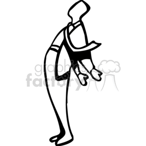 300x300 Black And White Man Standing With His Chest To The Sky Clipart