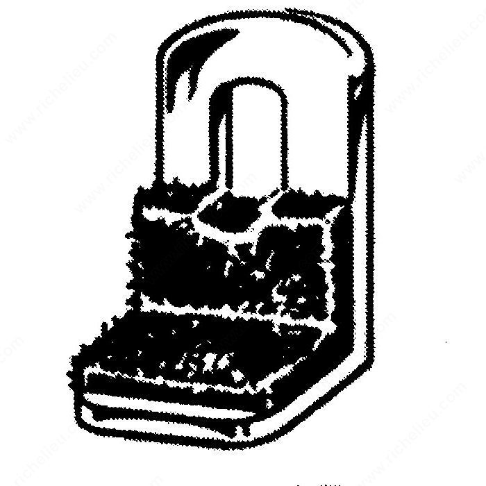 700x700 Felt Lined Right Angle Mirror Support Clip With Slotted Hole