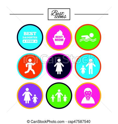 450x470 People, Family Icons Swimming, Person Signs People, Family Icons