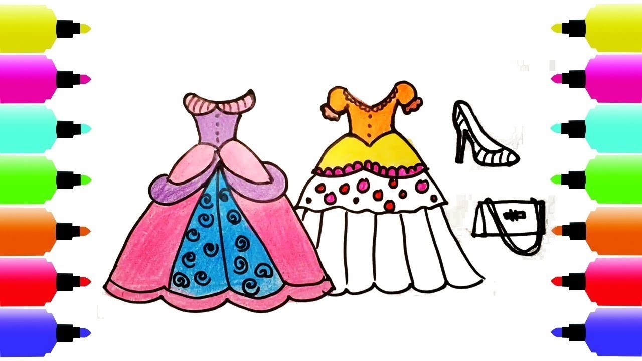 1280x720 How To Draw A Princess Dress For Girls, Coloring Pages Dress