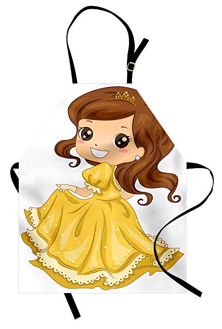 458x679 lunarable princess apron, happy girl in yellow party