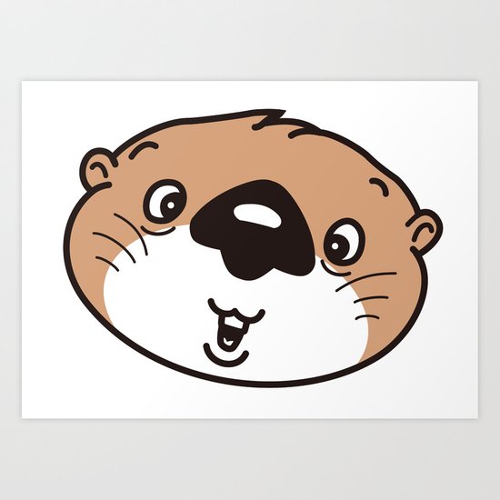 550x550 The Face Of The Baby Sea Otter Art Print