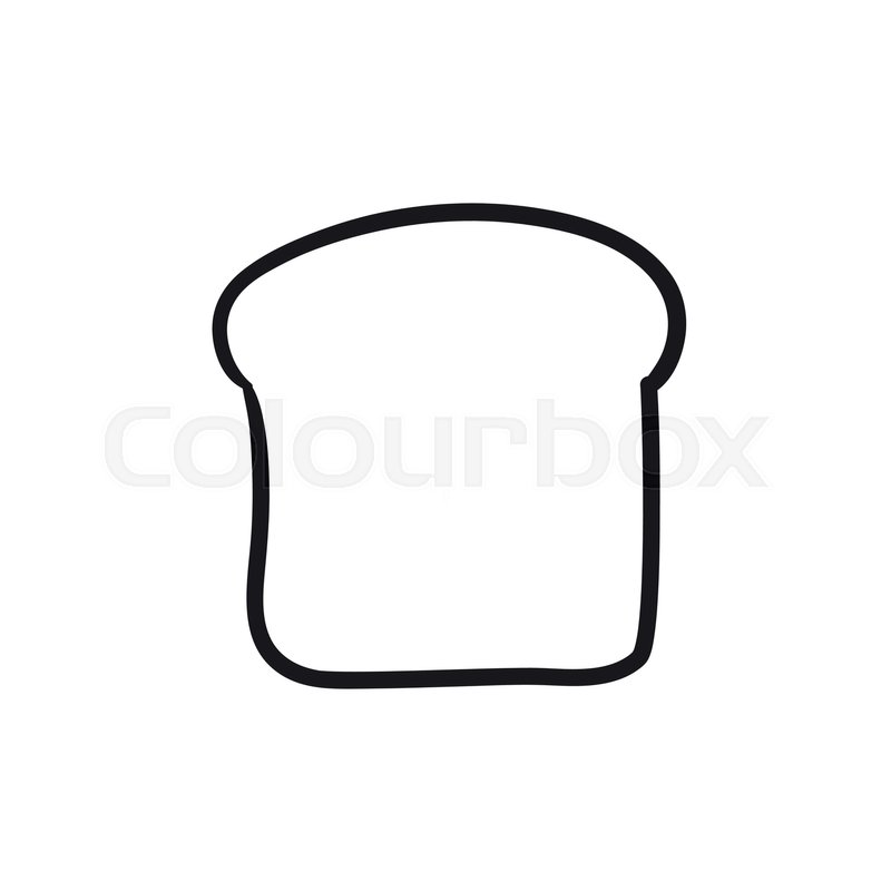 800x800 Single Slice Of Bread Vector Sketch Stock Vector Colourbox