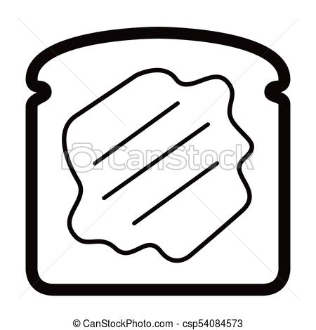 450x470 Slice Of Bread Icon On A White Background, Vector Illustration