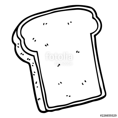 500x500 Line Drawing Cartoon Slice Of Bread Stock Image And Royalty Free