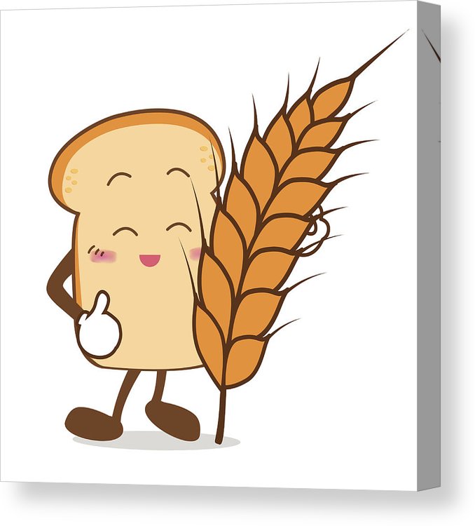 678x750 Bread Isolated Happy Smile Slice Of Bread Cartoon And Wheat