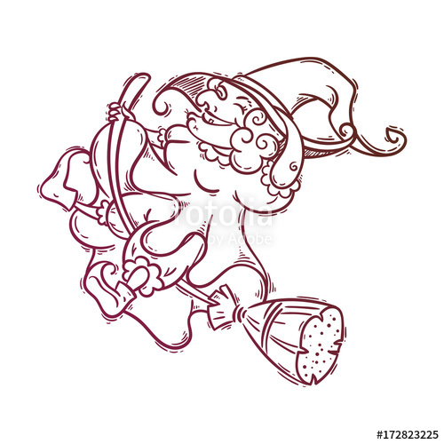 500x500 Happy Old Witch Flying On Broomstick In The Night Halloween