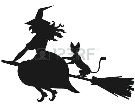 450x360 Witch On Broomstick Template Witches On Broomsticks Vector Witch